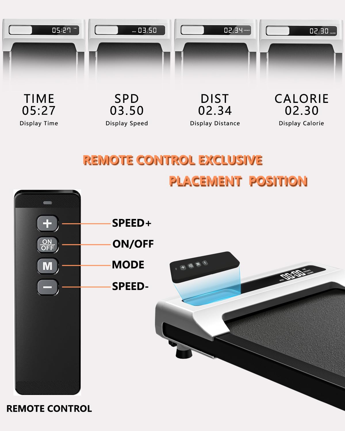 NOTIUS D1 Mini Walking Pad Under Desk Treadmill with Remote Control